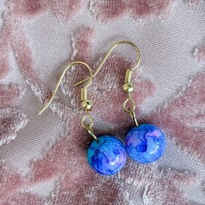 Dreamy Watercolor Glass Bead Earrings